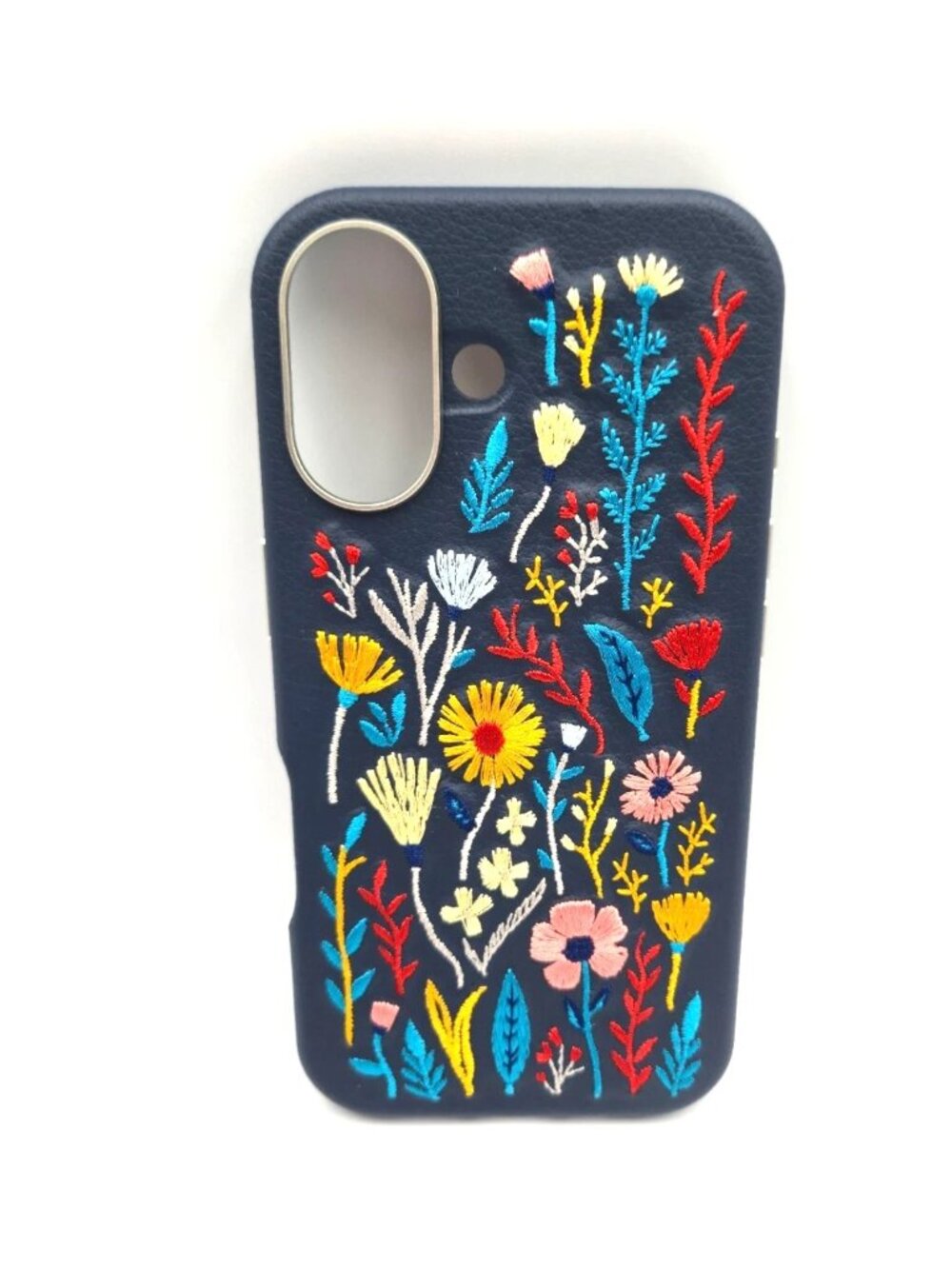 OtterBox iPhone 16 Symmetry Series Cactus Leather Embroidery Garden Blue